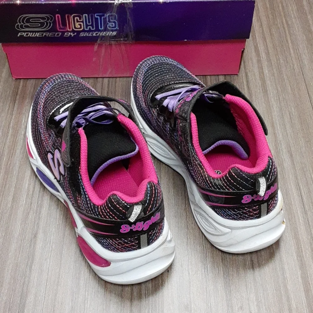 Skechers S Lights Shimmer Beams Sparkle Glitz Youth Light Up Shoes - Picture 2 of 9